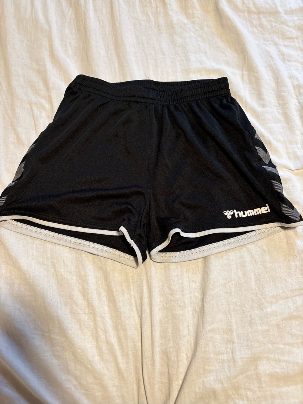 Hummel Black Shorts with White Trim